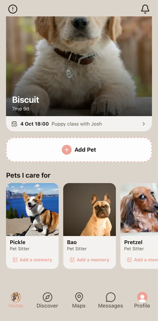 Pets I care for on a professional's Home